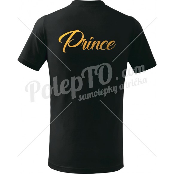 Dětské tričko P - Prince se zlatým potiskem