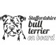 Stafford bull terrier on board
