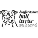 Stafford bull terrier on board