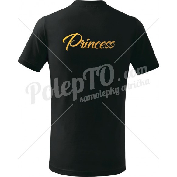 Dětské tričko P - Princess se zlatým potiskem